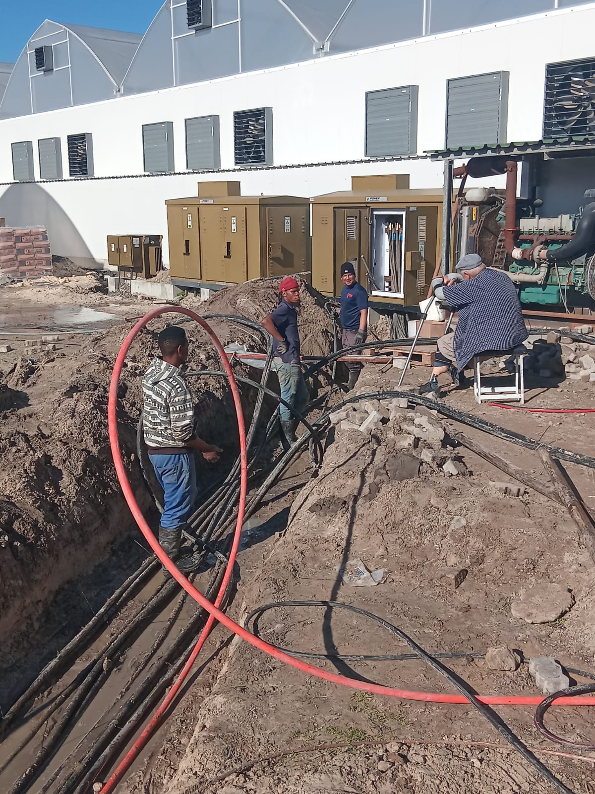Fransman team on site — cable reticulation and generator installation